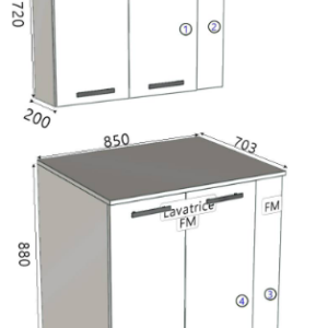 Ensemble de meuble stratifie blanc